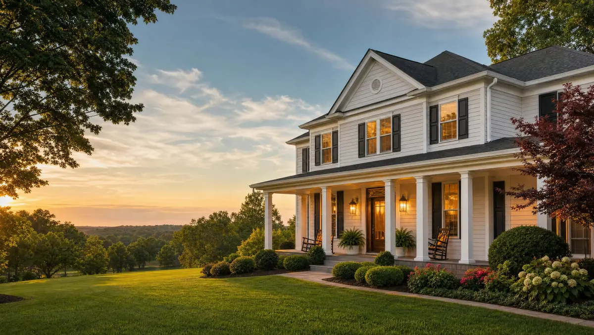 A Northern Virginia home at sunset