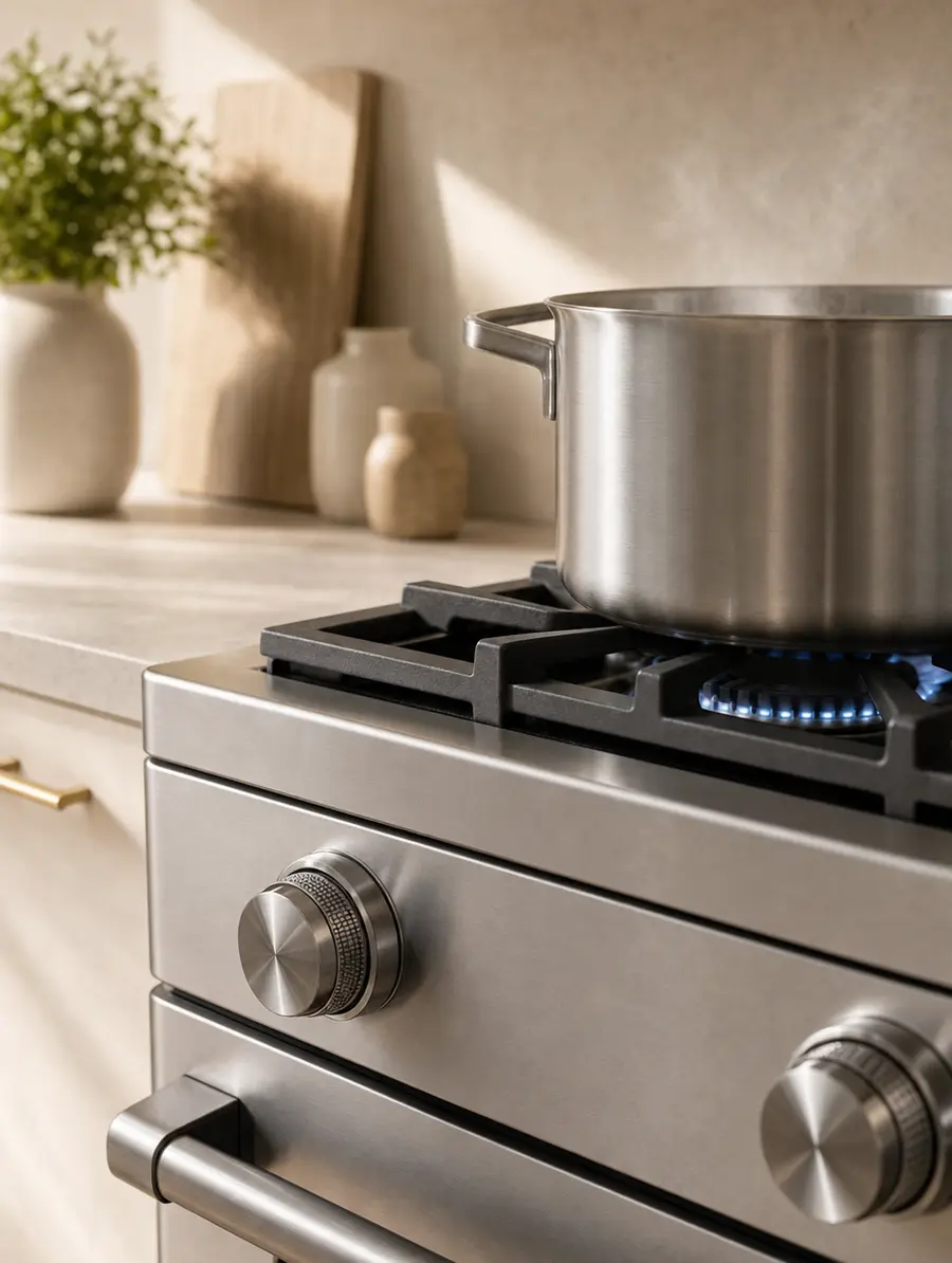 A gas cooktop burner repaired by E&A technicians in Northern Virginia